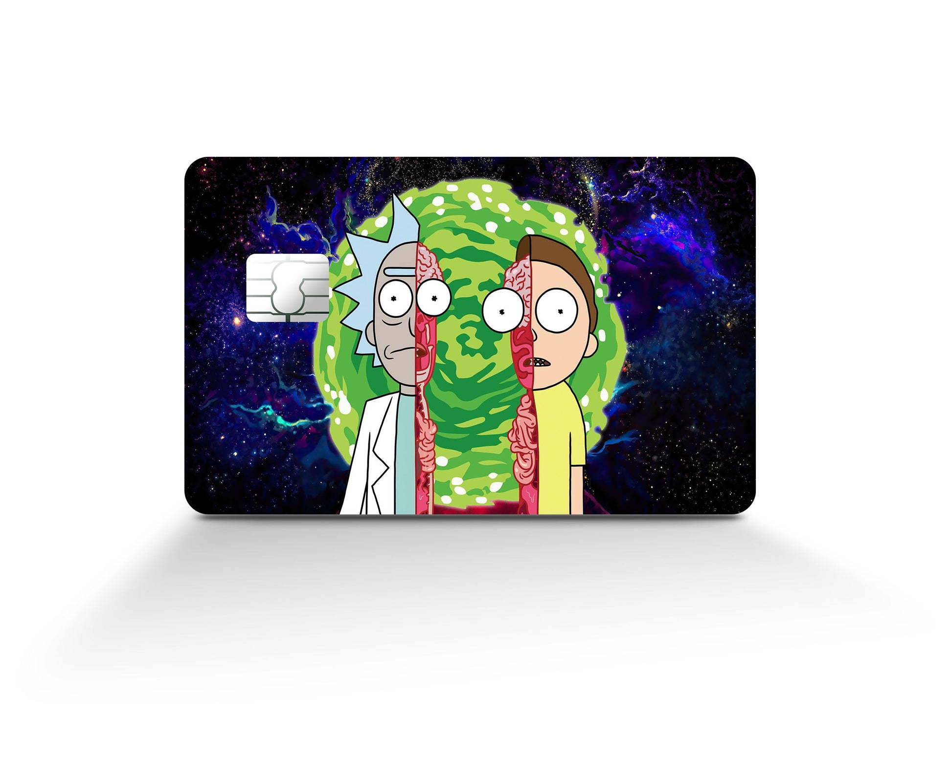 Anime Town Creations Credit Card Rick and Morty Portal Split Full Skins - Anime Rick and Morty Credit Card Skin