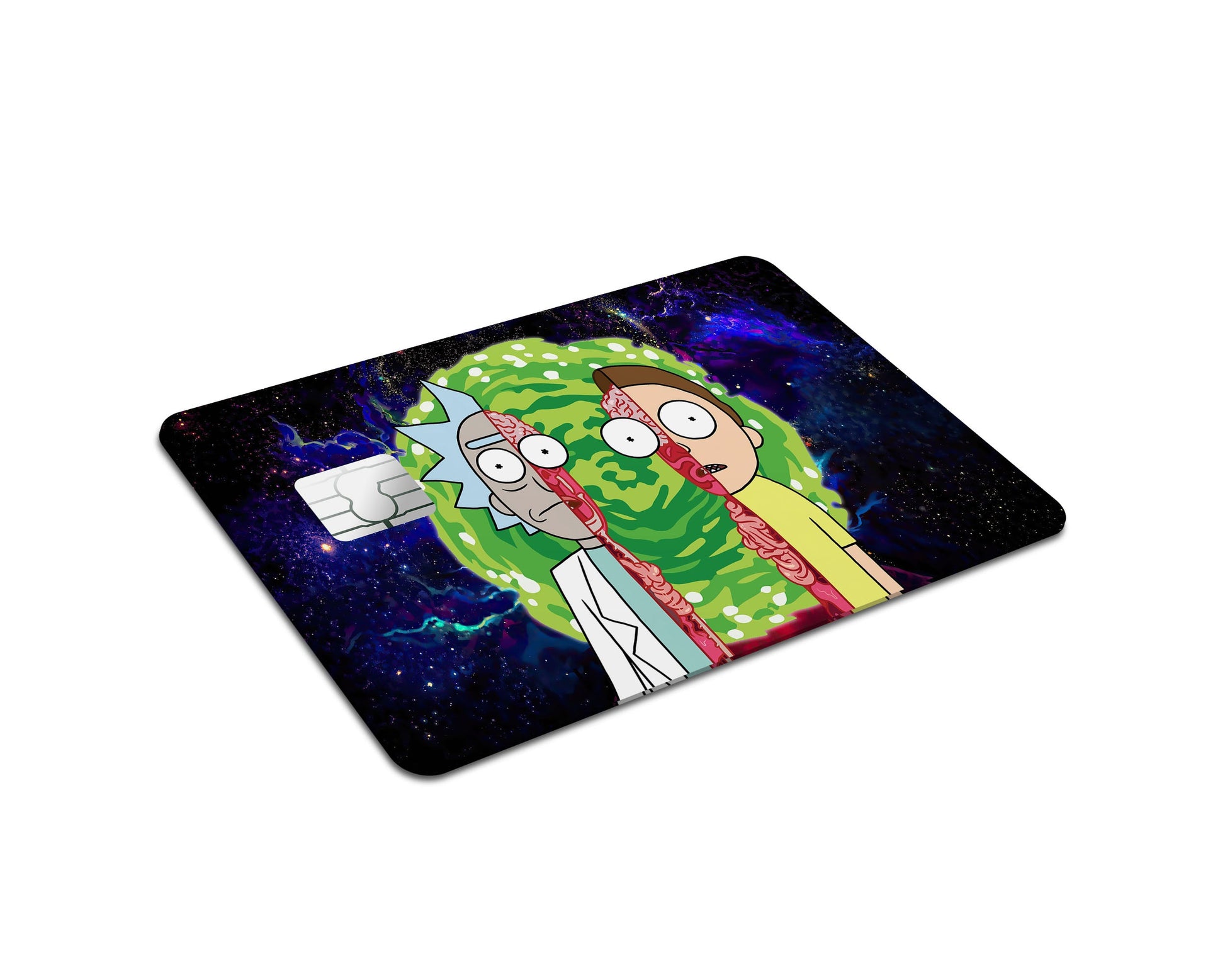 Anime Town Creations Credit Card Rick and Morty Portal Split Full Skins - Anime Rick and Morty Credit Card Skin