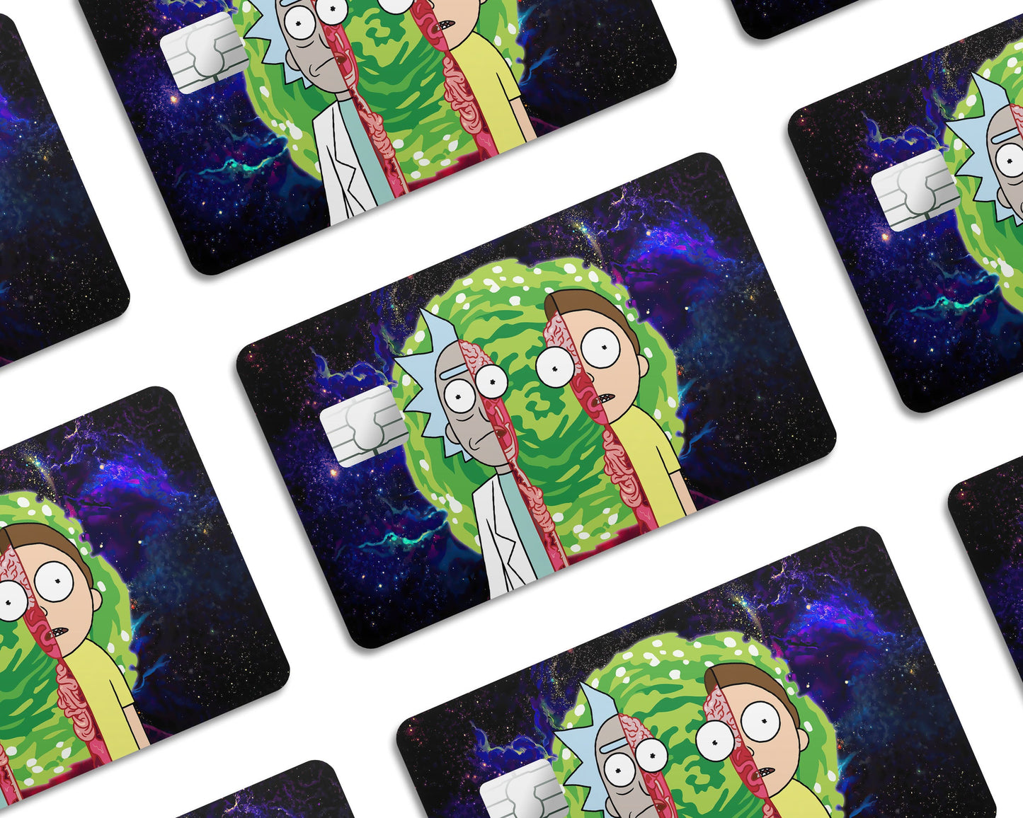 Anime Town Creations Credit Card Rick and Morty Portal Split Window Skins - Anime Rick and Morty Credit Card Skin