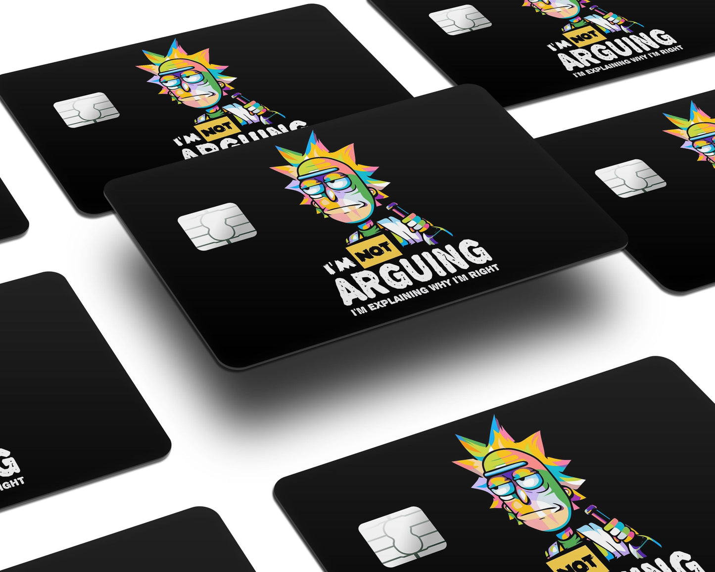 Anime Town Creations Credit Card Rick I'm not Arguing Window Skins - Anime Rick and Morty Credit Card Skin
