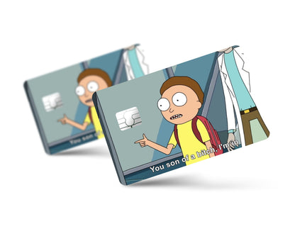 Anime Town Creations Credit Card Morty You Son of a B Full Skins - Anime Rick and Morty Credit Card Skin