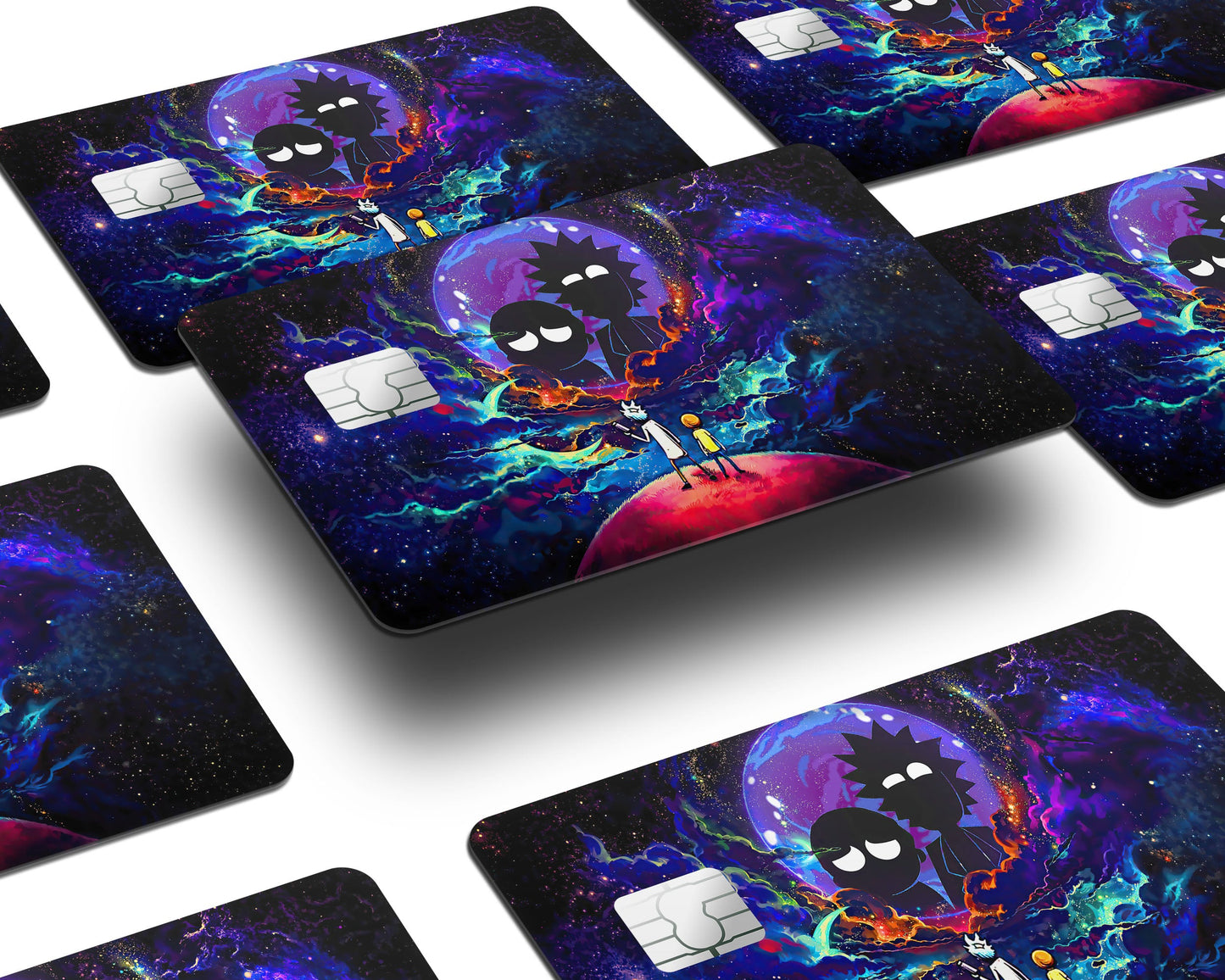Anime Town Creations Credit Card Rick and Morty Space Exploration Window Skins - Anime Rick and Morty Credit Card Skin