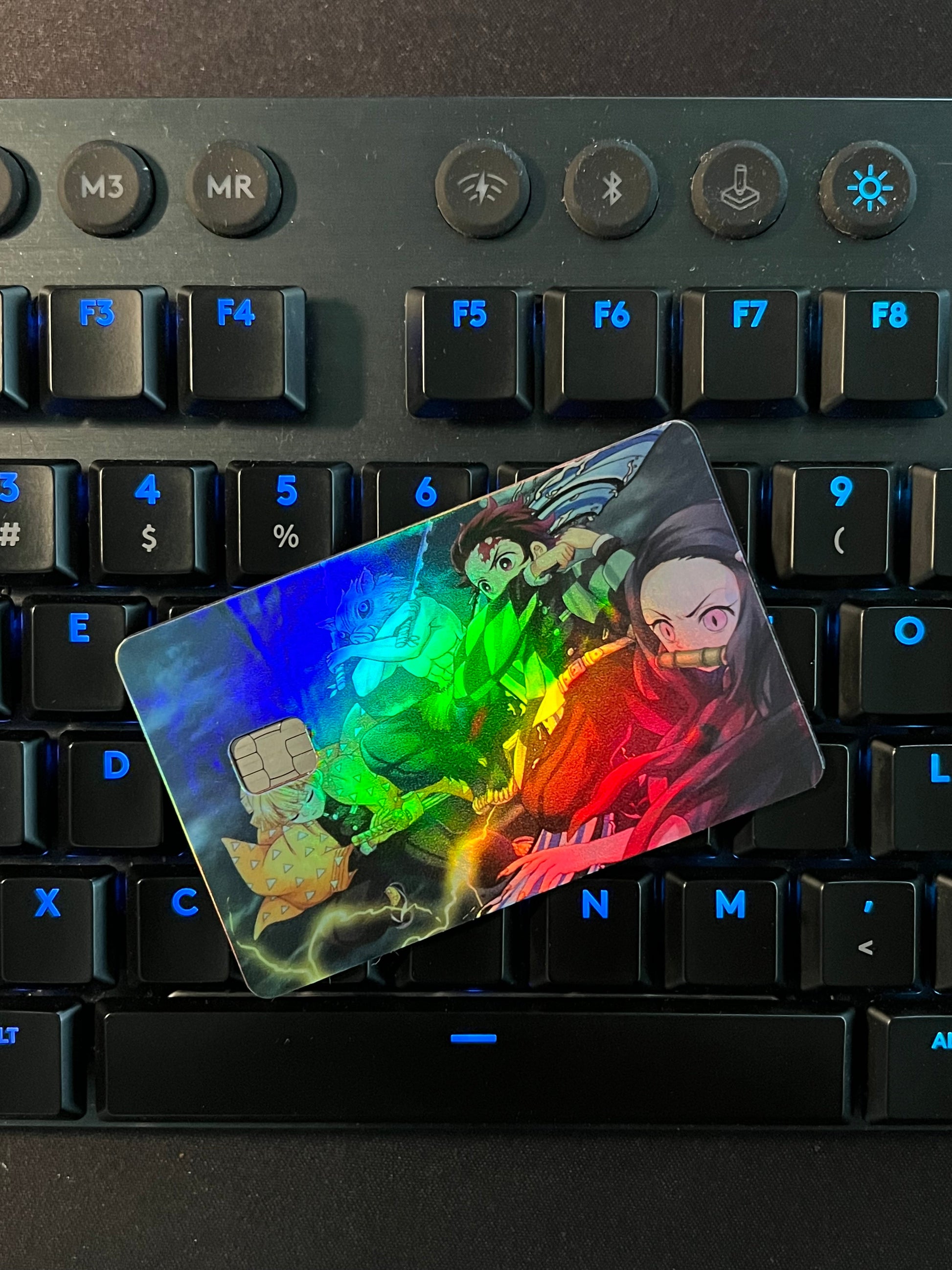 Anime Town Creations Holographic Credit Card Demon Slayer Mugen Train Squad Full Skins - Anime Demon Slayer Holographic Credit Card Skin
