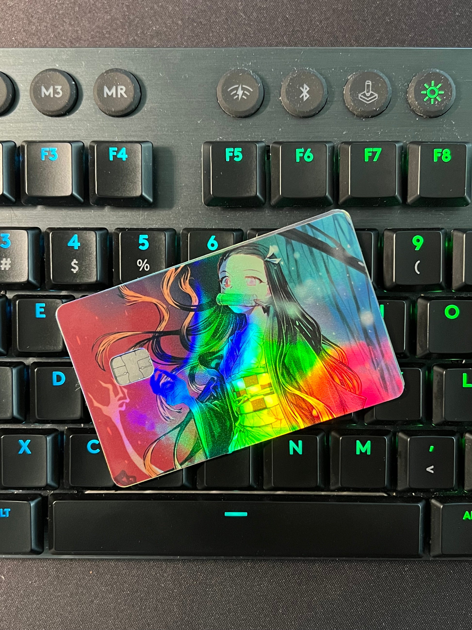 Anime Town Creations Holographic Credit Card Demon Slayer Demon Nezuko Full Skins - Anime Demon Slayer Holographic Credit Card Skin