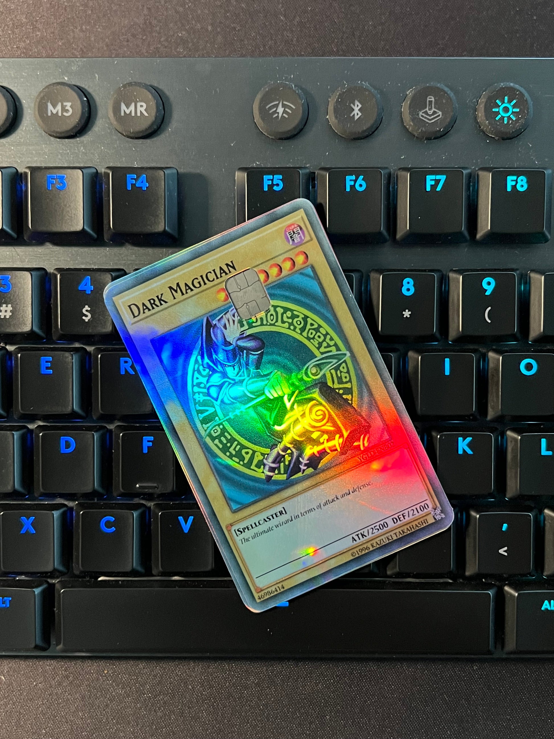 Anime Town Creations Holographic Credit Card Yugioh Dark Magician Full Skins - Anime Yu-Gi-Oh Holographic Credit Card Skin