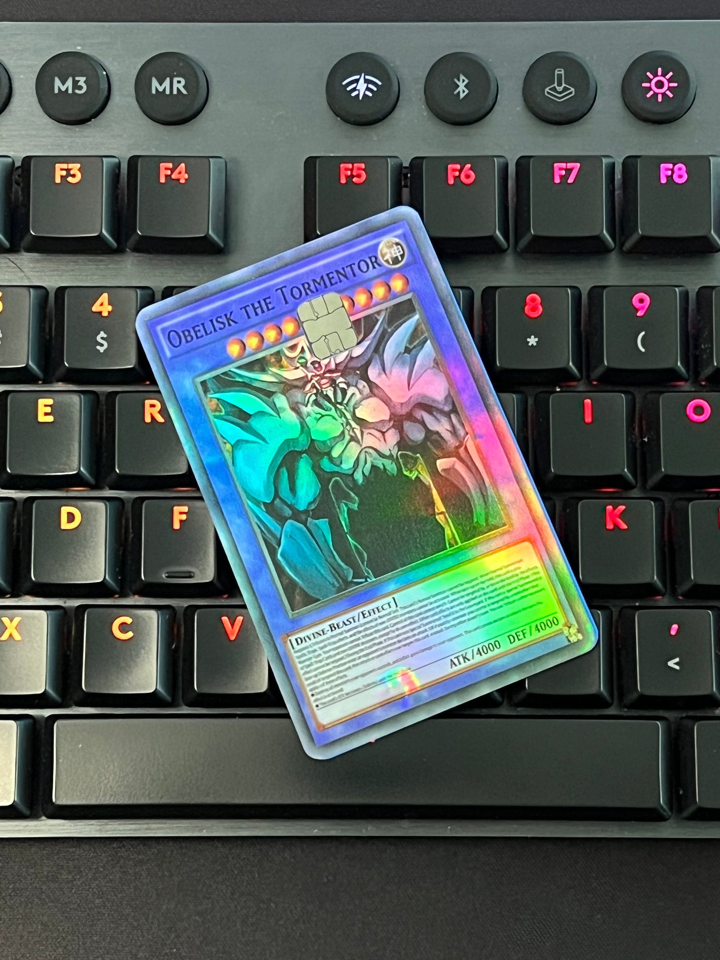 Anime Town Creations Holographic Credit Card Yugioh Obelisk the Tormentor Full Skins - Anime Yu-Gi-Oh Holographic Credit Card Skin