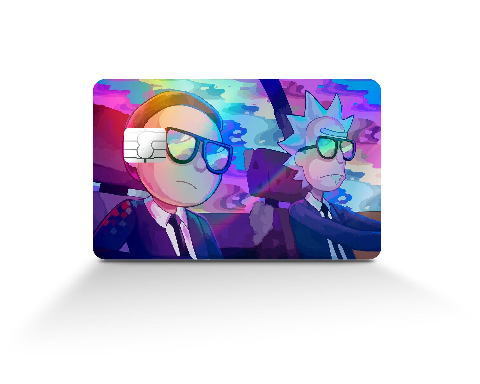 Anime Town Creations Holographic Credit Card Agents Rick and Morty Full Skins - Anime Rick and Morty Holographic Credit Card Skin