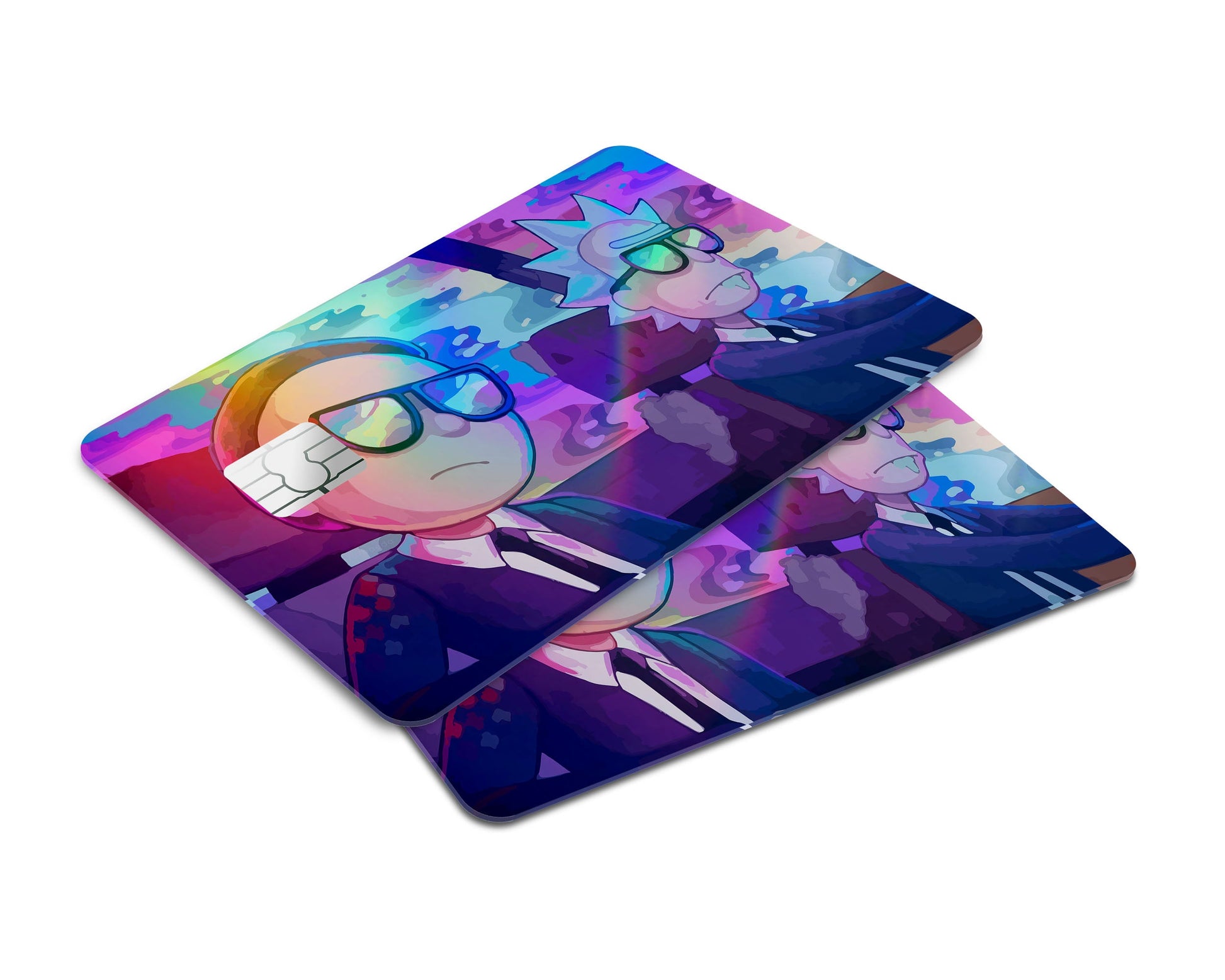 Anime Town Creations Holographic Credit Card Agents Rick and Morty Window Skins - Anime Rick and Morty Holographic Credit Card Skin