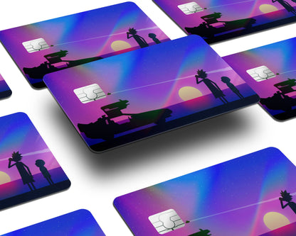 Anime Town Creations Holographic Credit Card Rick and Morty Back to Time Travel Window Skins - Anime Rick and Morty Holographic Credit Card Skin