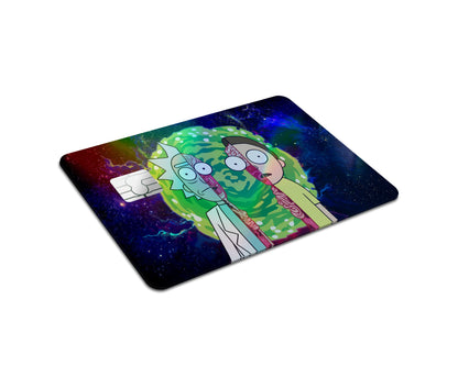 Anime Town Creations Holographic Credit Card Rick and Morty Portal Split Full Skins - Anime Rick and Morty Holographic Credit Card Skin