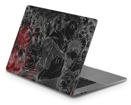 Anime Town Creations MacBook Jujutsu Kaisen Black & White Pro 16" (A2485) Skins - Anime Jujutsu Kaisen MacBook Skin