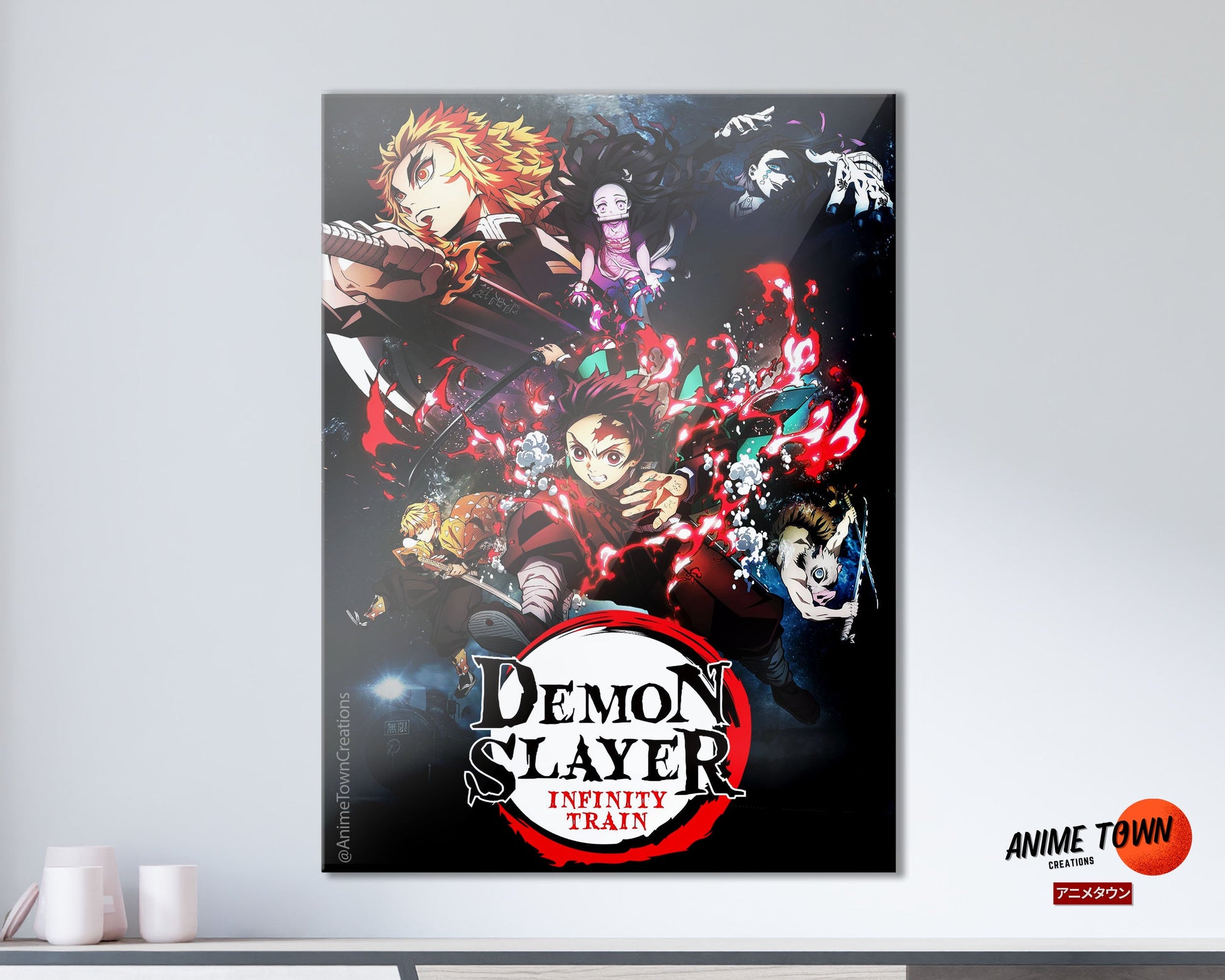 Anime Town Creations Metal Poster Demon Slayer Infinity Train Movie 11" x 17" Home Goods - Anime Demon Slayer Metal Poster