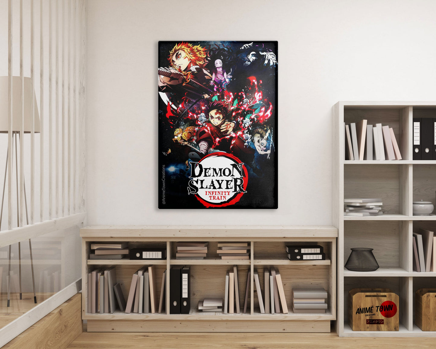 Anime Town Creations Metal Poster Demon Slayer Infinity Train Movie 16" x 24" Home Goods - Anime Demon Slayer Metal Poster