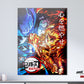 Anime Town Creations Metal Poster Demon Slayer Kyojuro Rengoku vs Akaza 11" x 17" Home Goods - Anime Demon Slayer Metal Poster