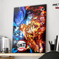 Anime Town Creations Metal Poster Demon Slayer Kyojuro Rengoku vs Akaza 16" x 24" Home Goods - Anime Demon Slayer Metal Poster