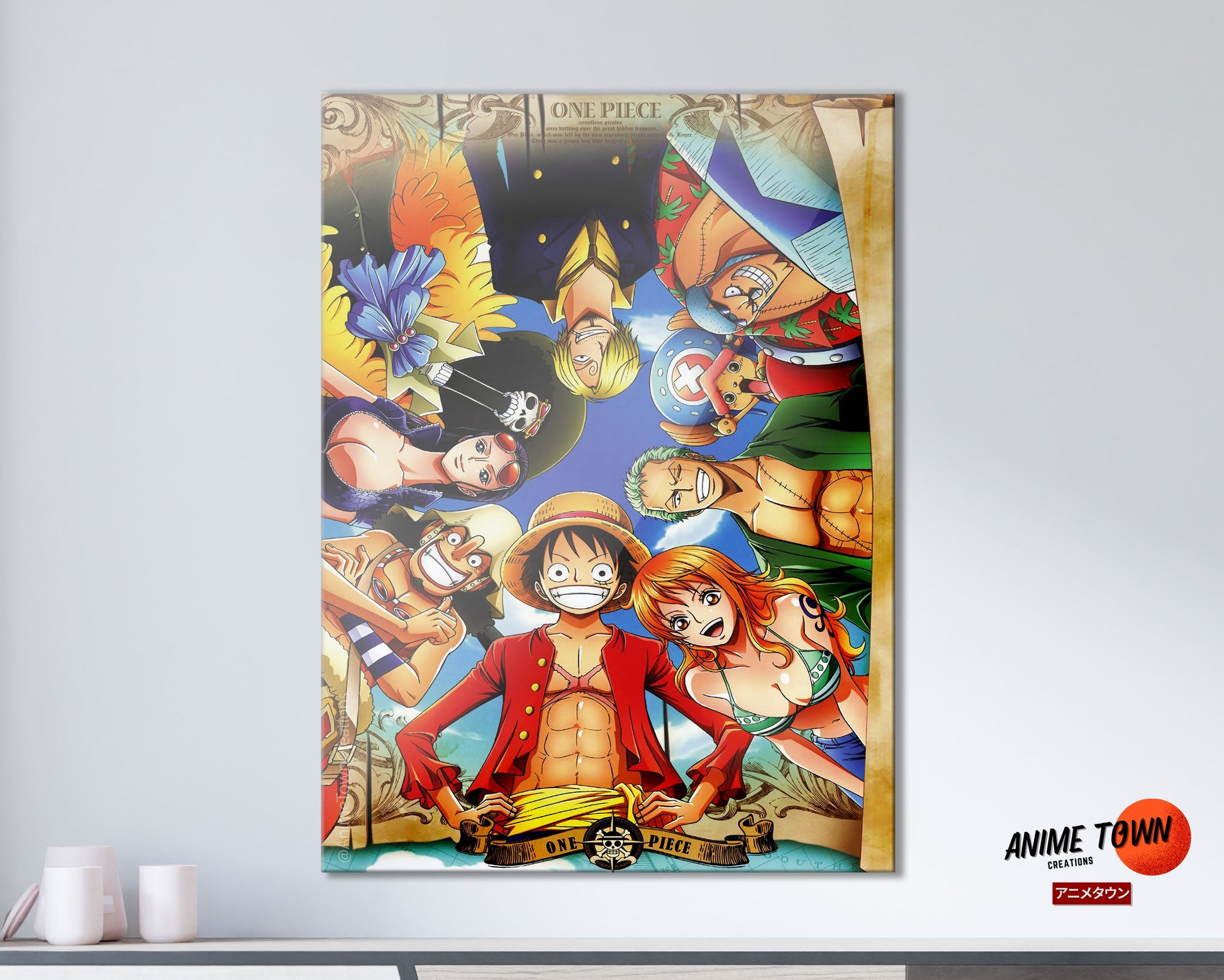 Anime Town Creations Metal Poster One Piece Crew Members 11" x 17" Home Goods - Anime One Piece Metal Poster