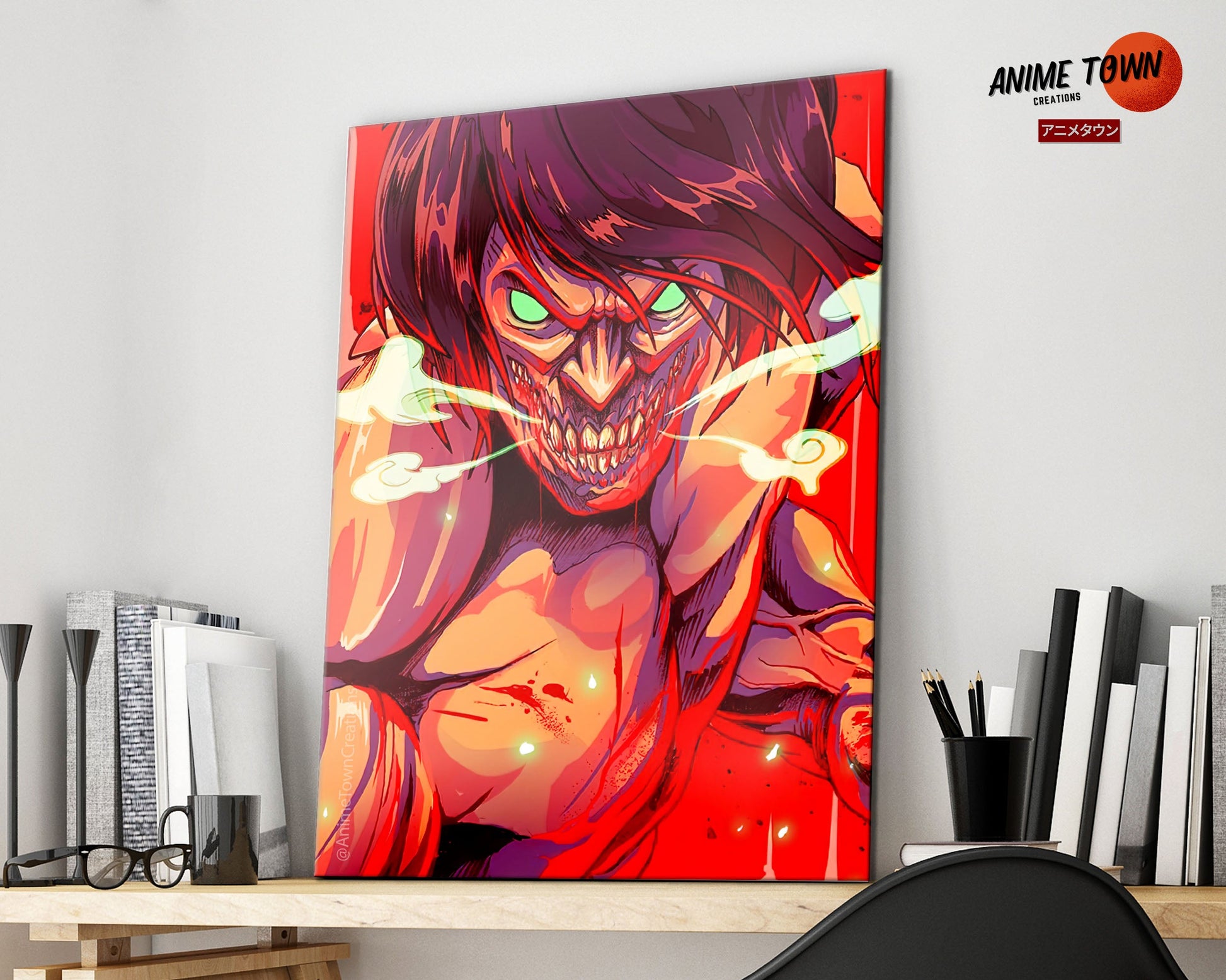 Anime Town Creations Metal Poster Attack on Titan Attack Titan 16" x 24" Home Goods - Anime Attack on Titan Metal Poster