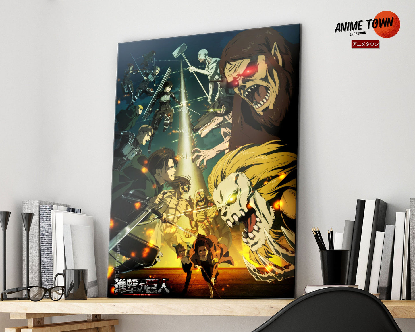 Anime Town Creations Metal Poster Attack on Titan Season 4 16" x 24" Home Goods - Anime Attack on Titan Metal Poster