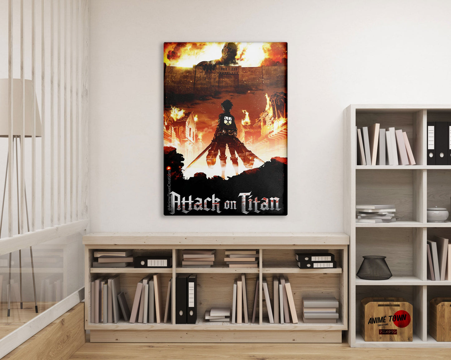 Anime Town Creations Metal Poster Attack on Titan Wall 16" x 24" Home Goods - Anime Attack on Titan Metal Poster