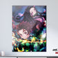 Anime Town Creations Metal Poster Demon Slayer Artistic Tanjiro and Nezuko 11" x 17" Home Goods - Anime Demon Slayer Metal Poster