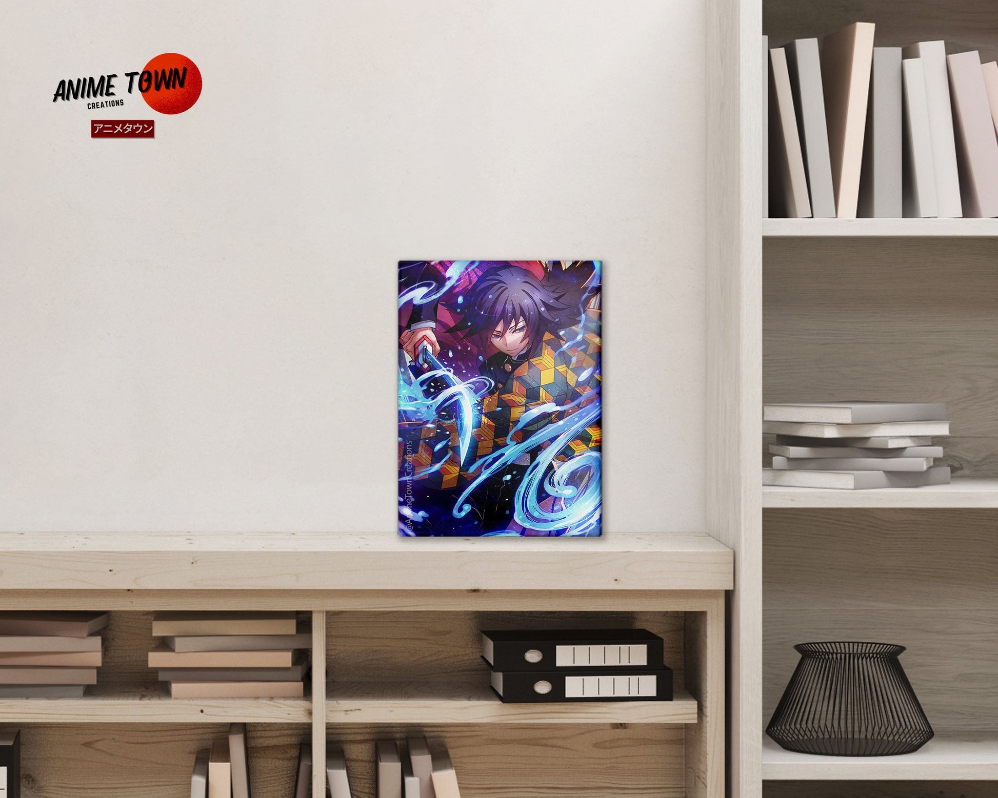 Anime Town Creations Metal Poster Demon Slayer Giyu Tomioka Water Breathing 5" x 7" Home Goods - Anime Demon Slayer Metal Poster