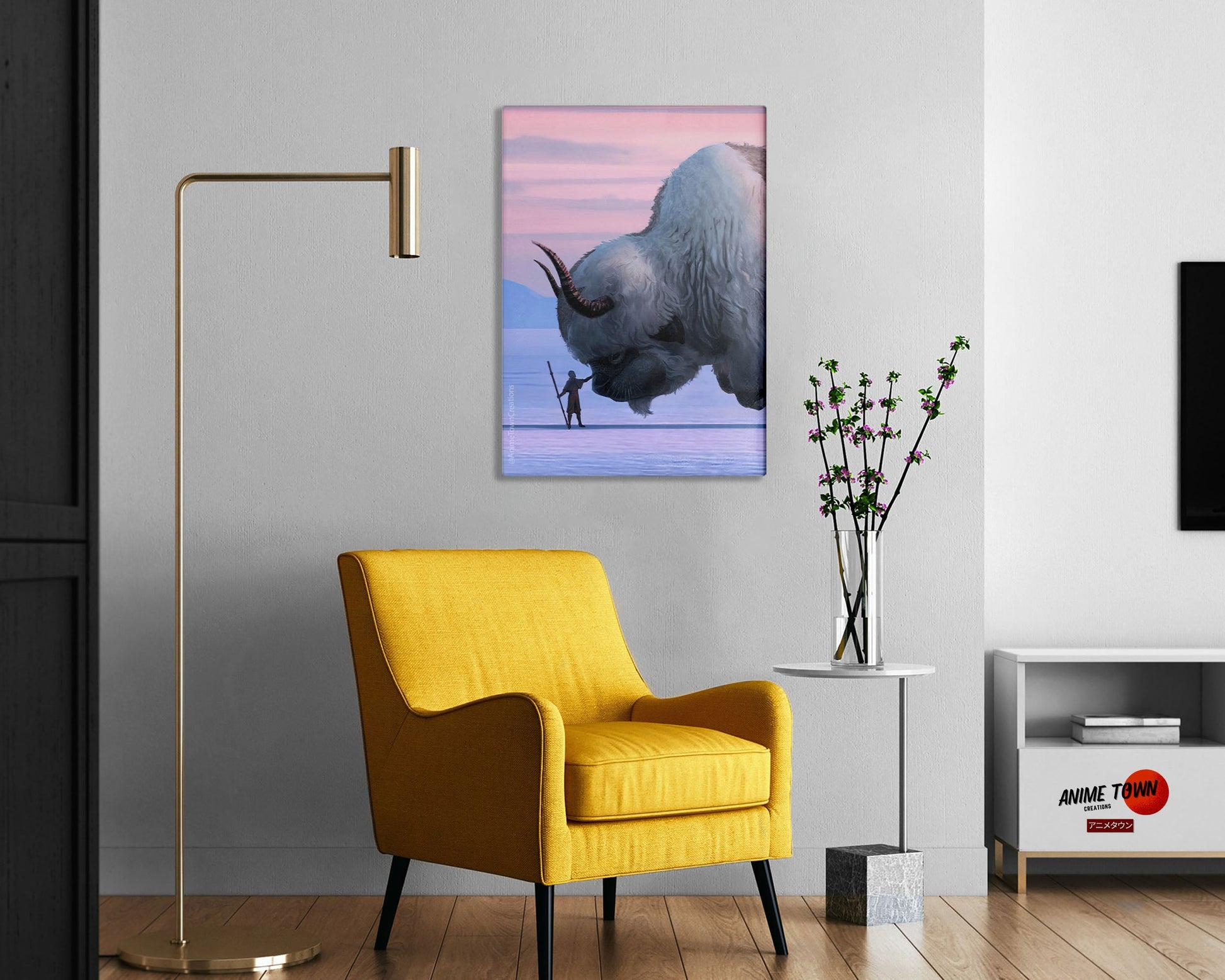 Anime Town Creations Metal Poster Avatar Aang and Appa 24" x 36" Home Goods - Anime Avatar Metal Poster