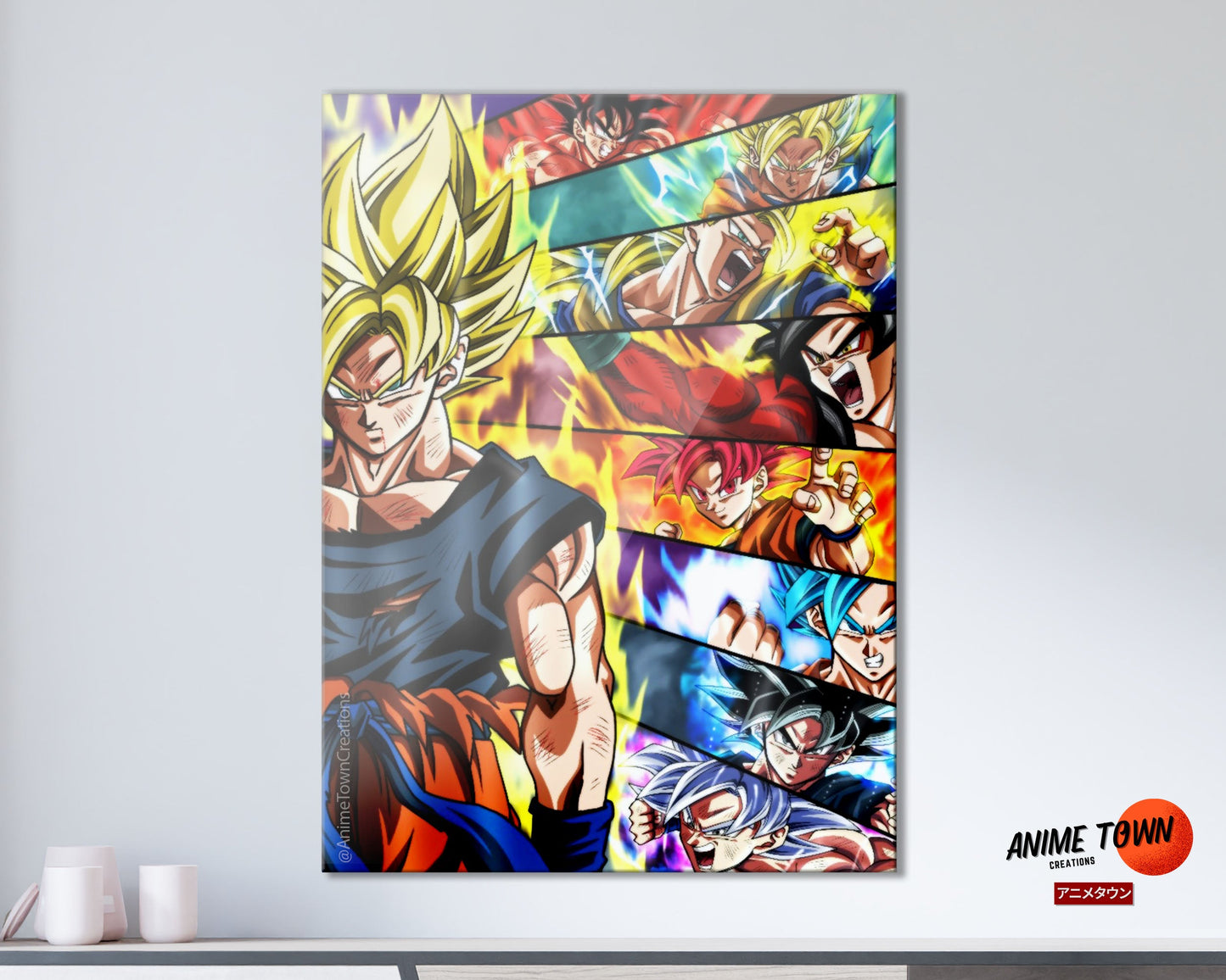 Anime Town Creations Metal Poster Dragon Ball Super Saiyan Forms 11" x 17" Home Goods - Anime Dragon Ball Metal Poster