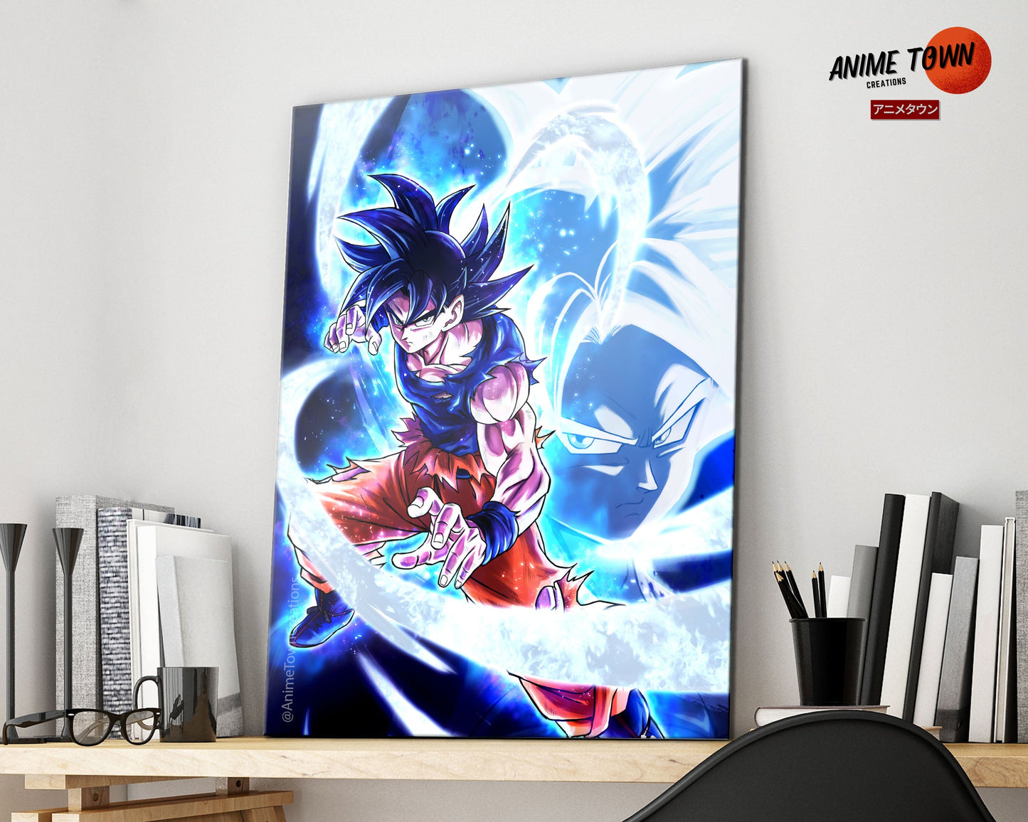 Anime Town Creations Metal Poster Dragon Ball Super Saiyan Ultra Instinct 16" x 24" Home Goods - Anime Dragon Ball Metal Poster