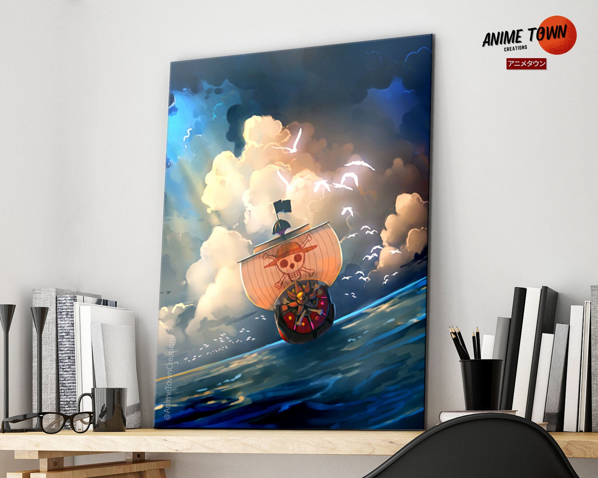 One Piece - Thousand Sunny Poster encadré, Tableau mural | Acheter-le sur
