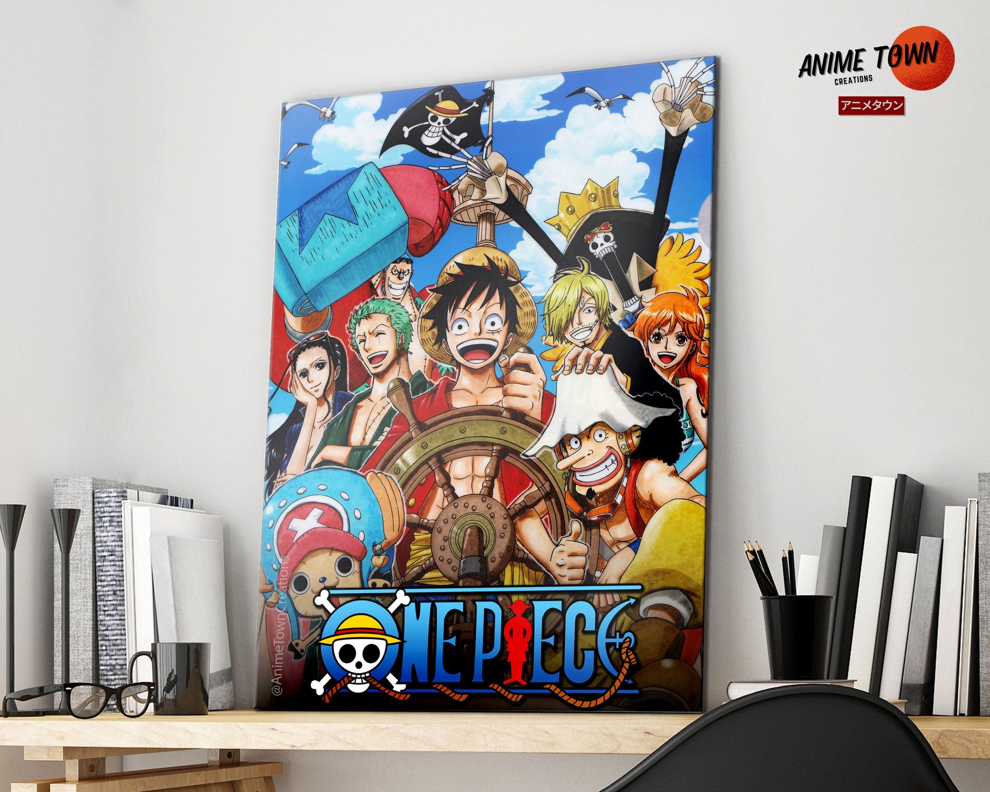 Anime Town Creations Metal Poster One Piece Squad 16" x 24" Home Goods - Anime One piece Metal Poster
