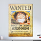Anime Town Creations Metal Poster One Piece Luffy Wanted Poster 11" x 17" Home Goods - Anime One Piece Metal Poster