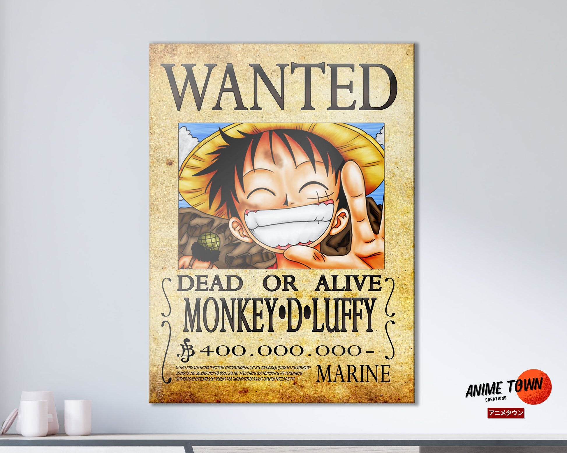 One Piece Luffy Wanted Poster Metal Poster