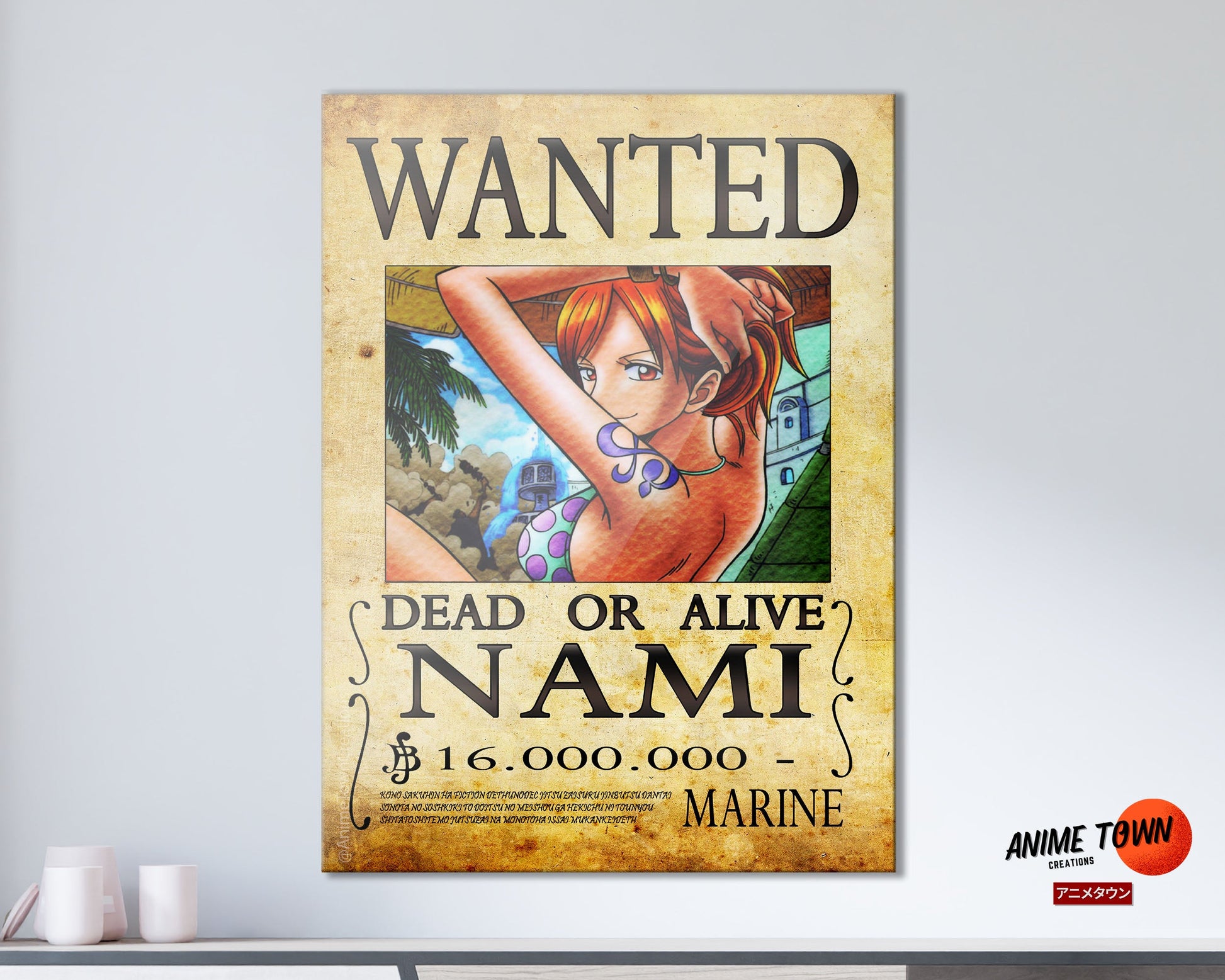 One Piece Nami Wanted Poster Metal Poster Metal Poster – Anime