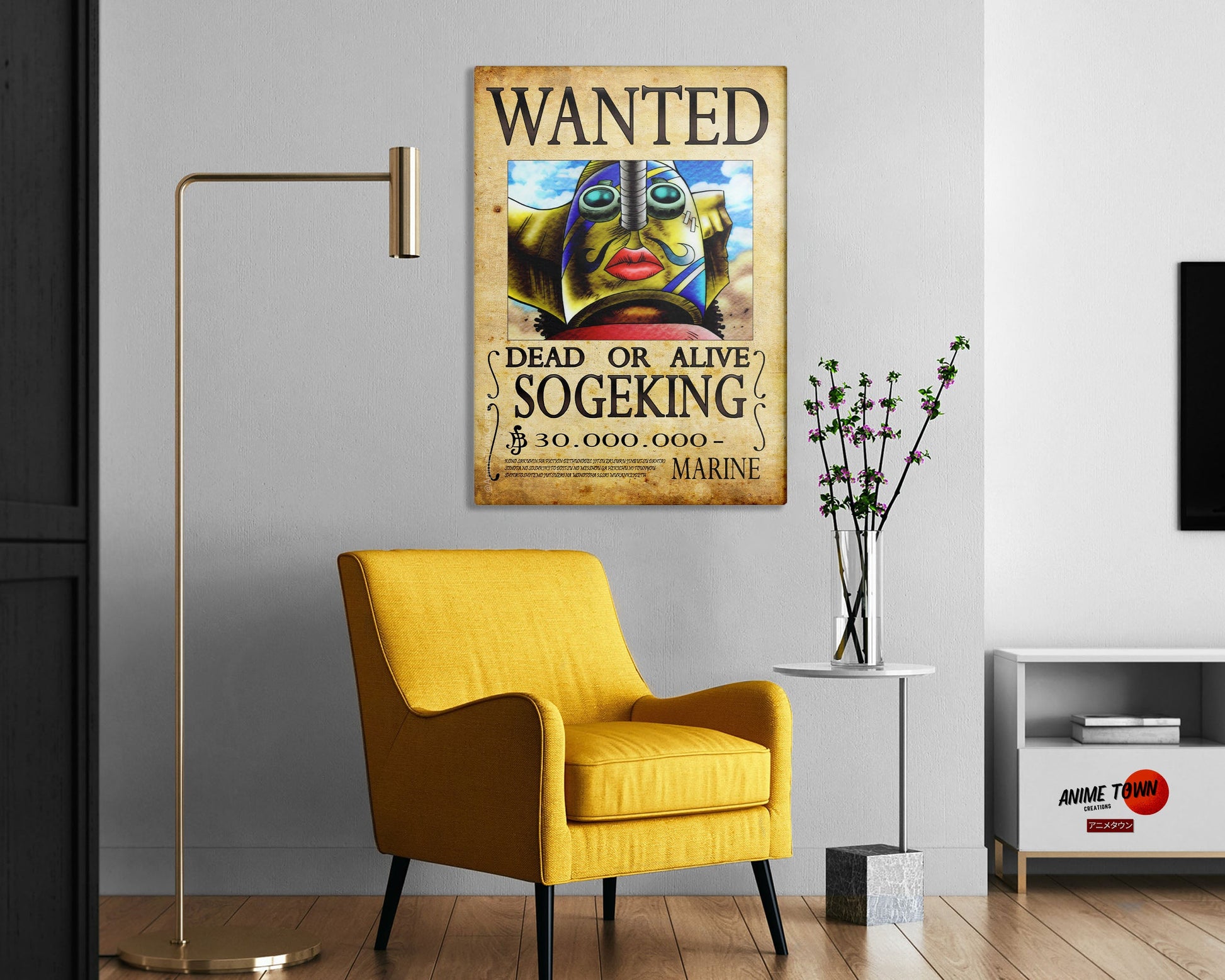 Anime Town Creations Metal Poster One Piece Sogeking Wanted Poster 24" x 36" Home Goods - Anime One Piece Metal Poster