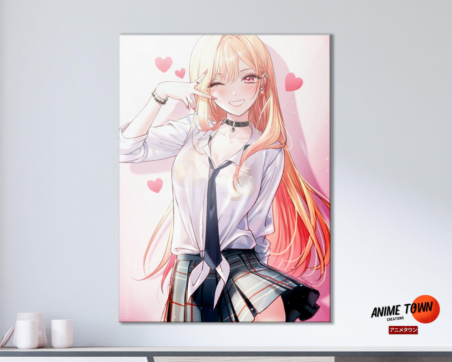 Anime Town Creations Metal Poster My Dress up Darling Marin School Girl 11" x 17" Home Goods - Anime My Dress Up Darling Metal Poster