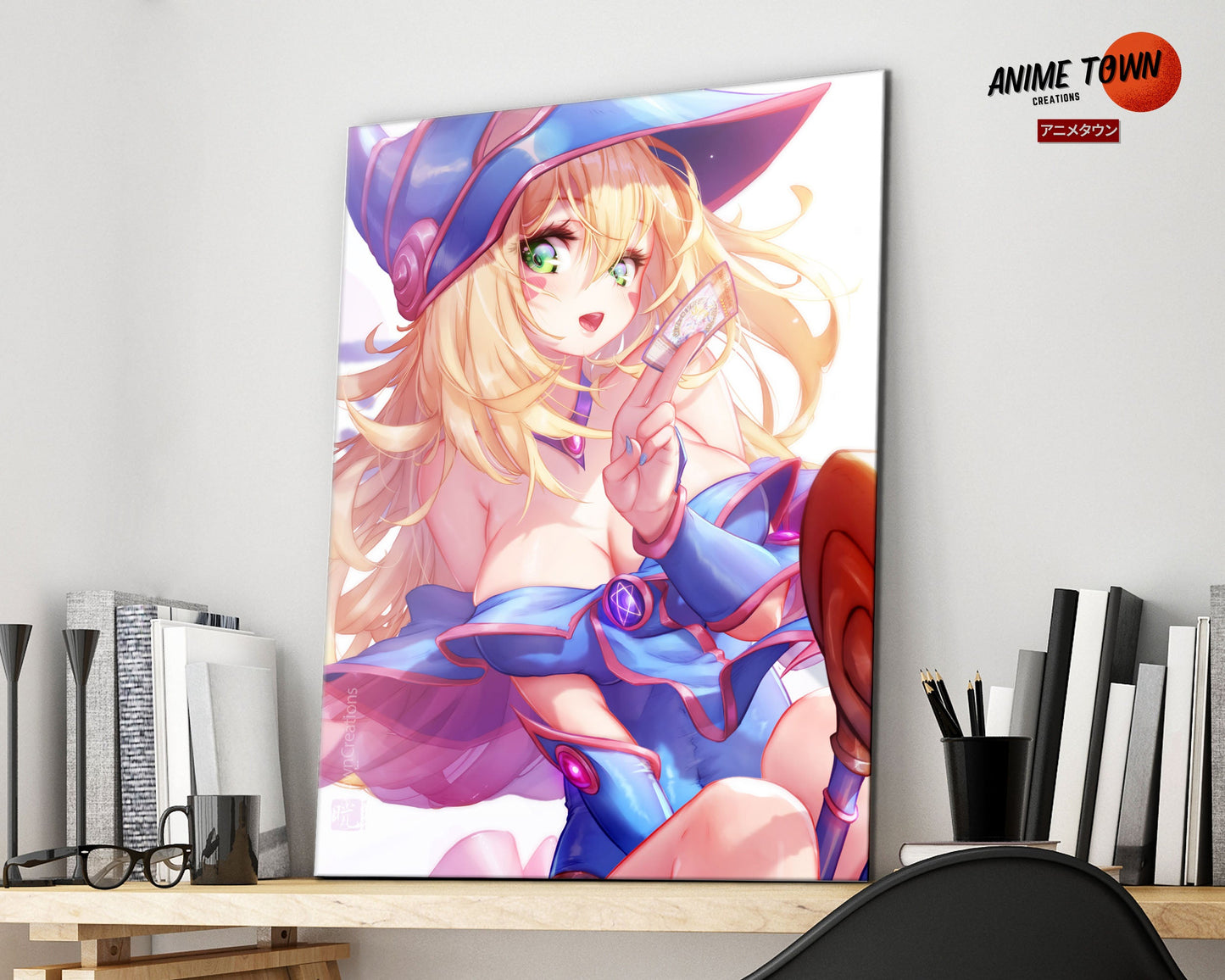 Anime Town Creations Metal Poster Yugioh Dark Magician Girl 16" x 24" Home Goods - Anime Yu-Gi-Oh Metal Poster