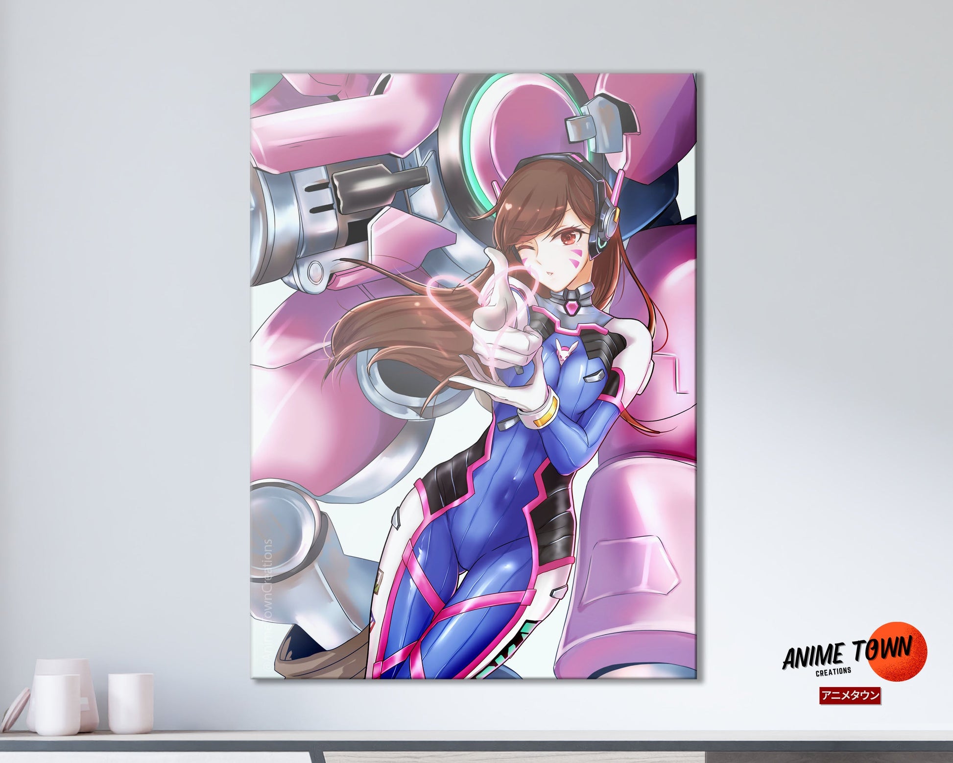 Anime Town Creations Metal Poster Overwatch D.Va 11" x 17" Home Goods - Anime Overwatch Metal Poster