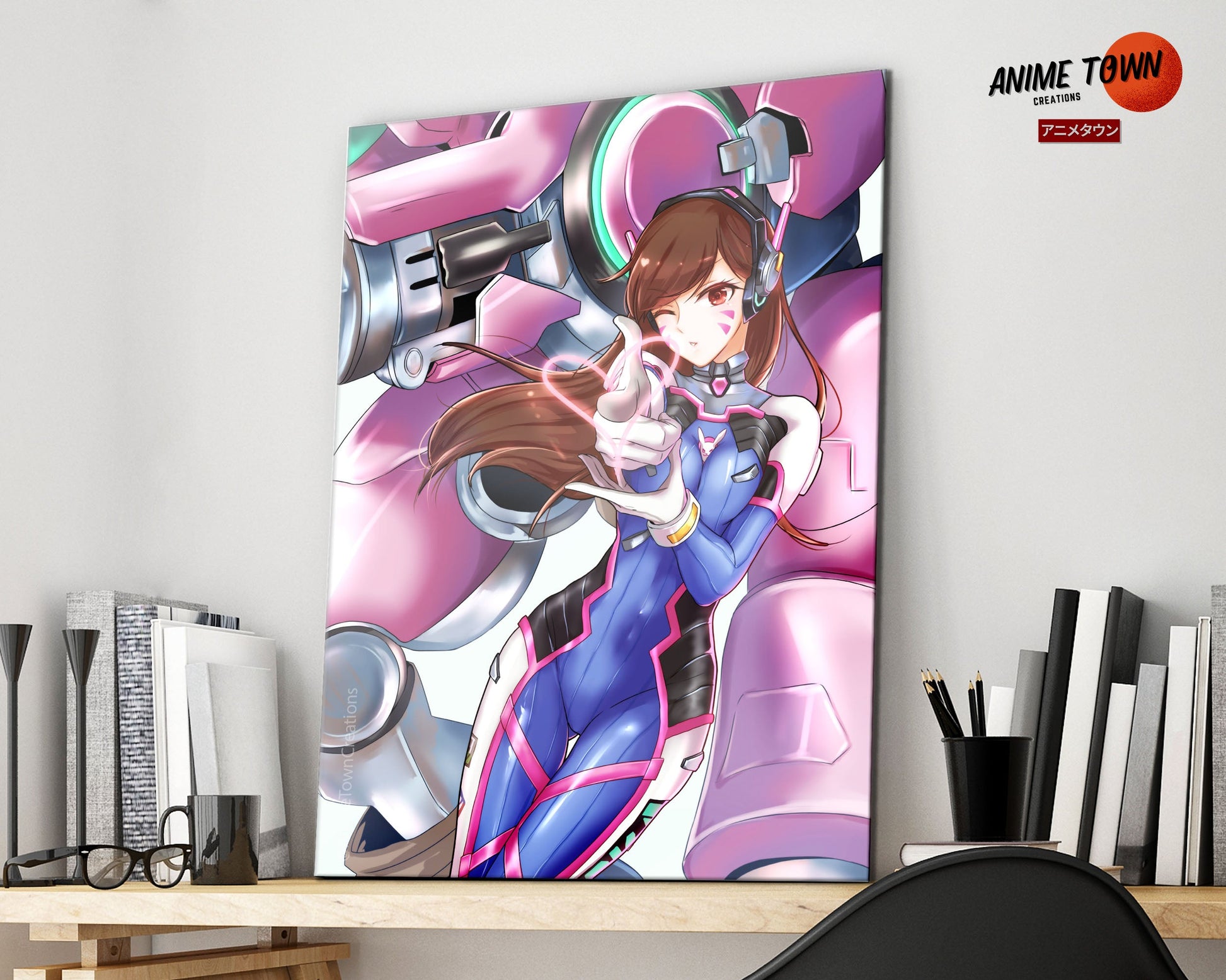 Anime Town Creations Metal Poster Overwatch D.Va 16" x 24" Home Goods - Anime Overwatch Metal Poster