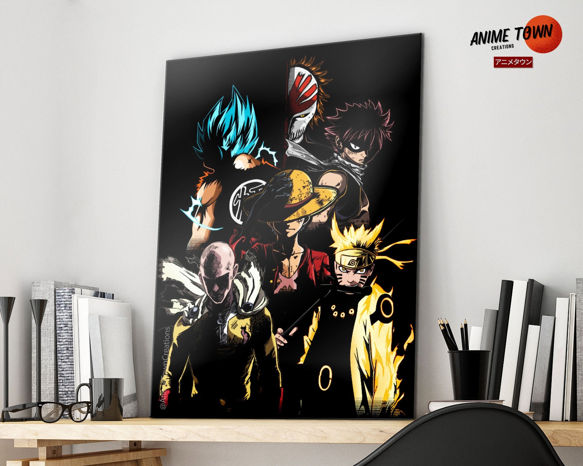Anime Town Creations Metal Poster Anime Mashup 16" x 24" Home Goods - Anime  Metal Poster