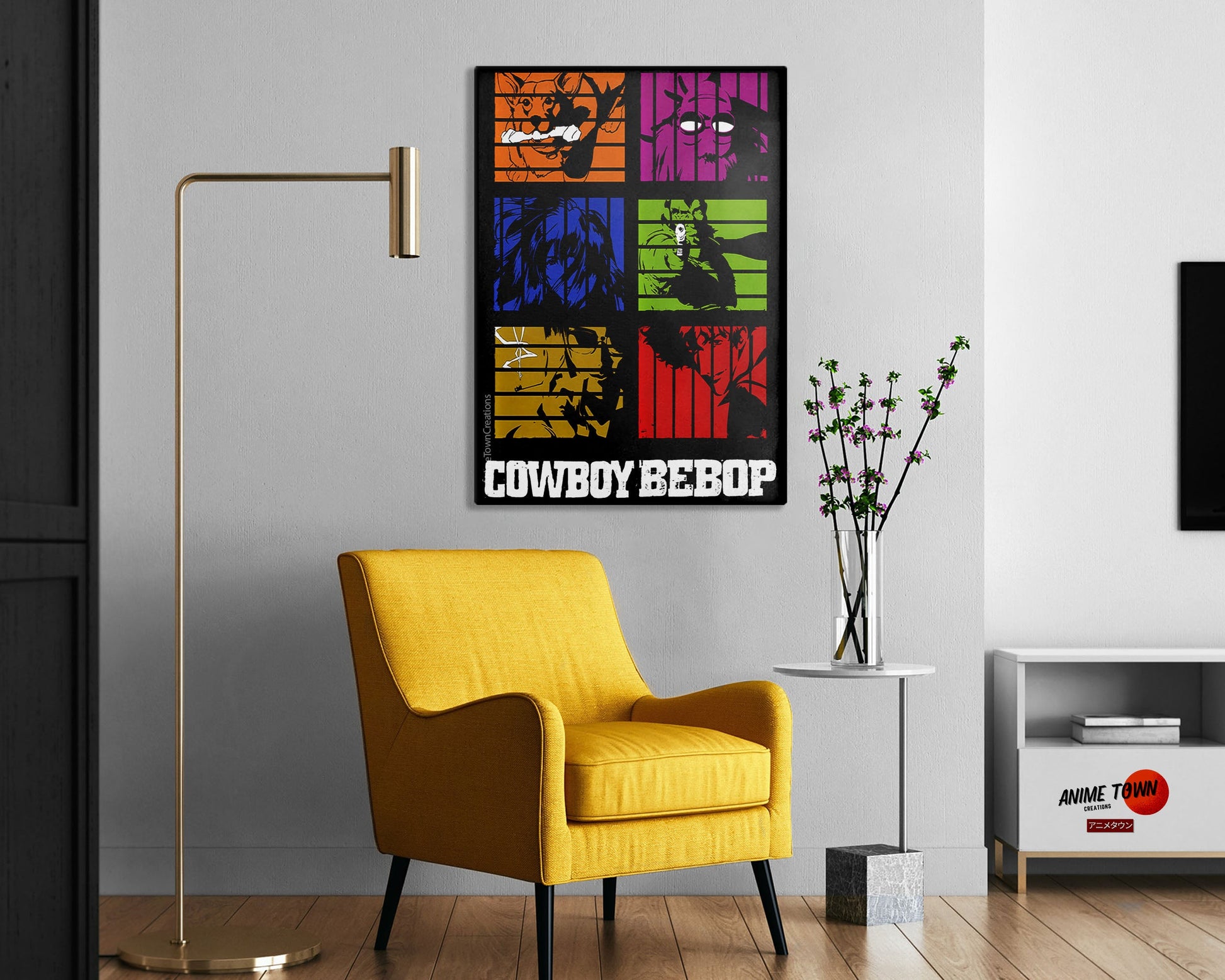 Anime Town Creations Metal Poster Cowboy Bebop Minimalist 16" x 24" Home Goods - Anime Cowboy Bepop Metal Poster