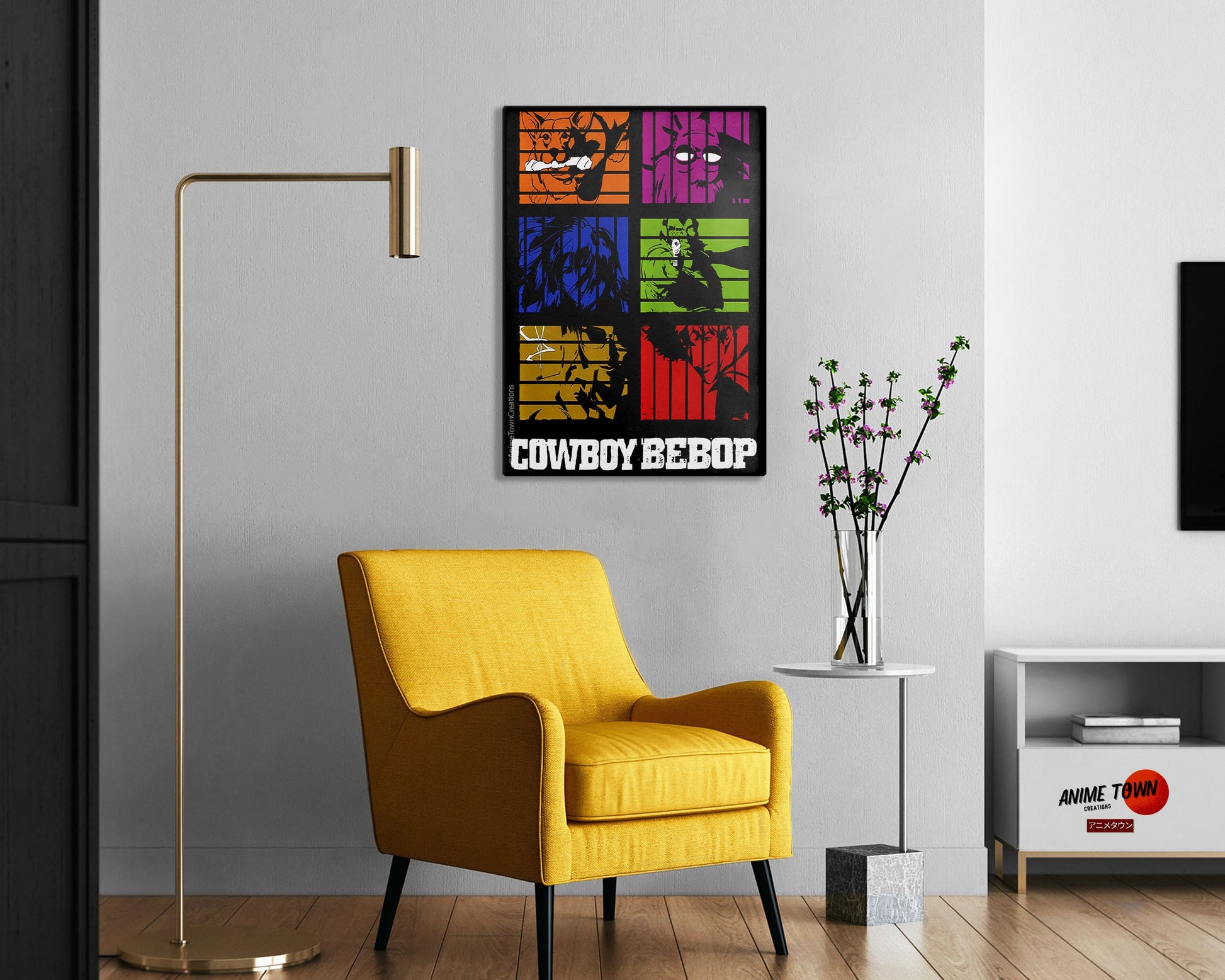 Anime Town Creations Metal Poster Cowboy Bebop Minimalist 16" x 24" Home Goods - Anime Cowboy Bepop Metal Poster