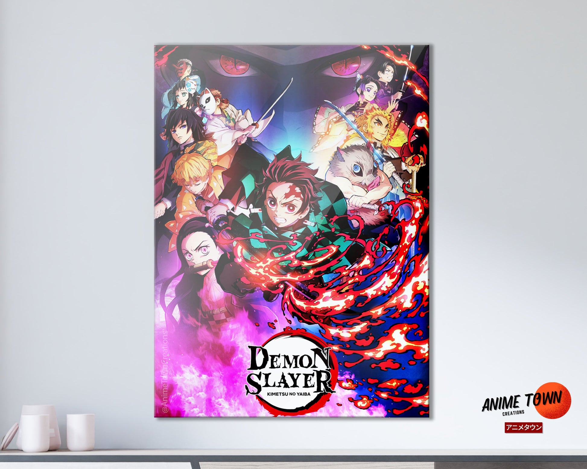 Demon Heroes' Poster, picture, metal print, paint by Demon Slayer Kimetsu  No Yaiba