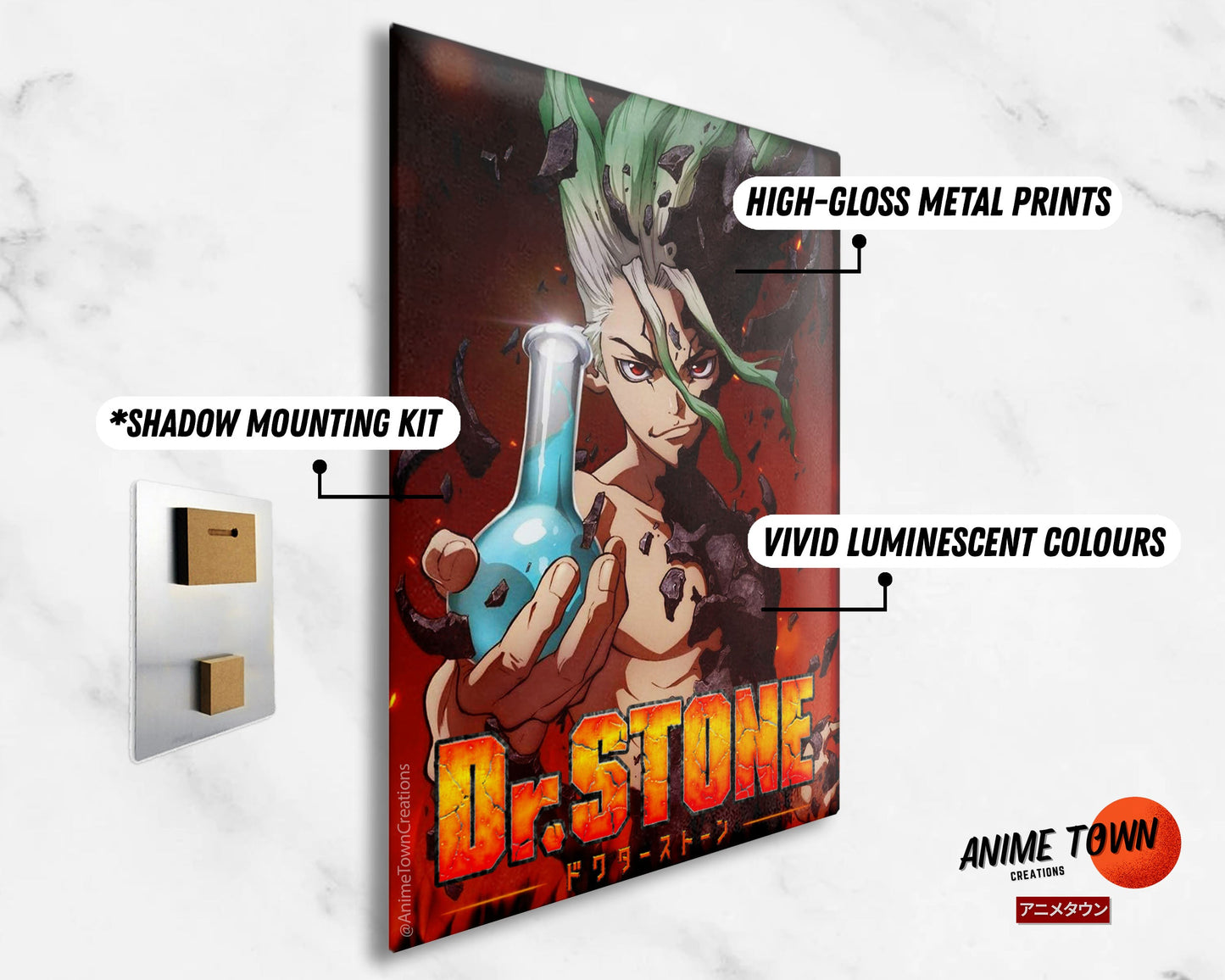 Anime Town Creations Metal Poster Dr Stone 5" x 7" Home Goods - Anime Dr Stone Metal Poster