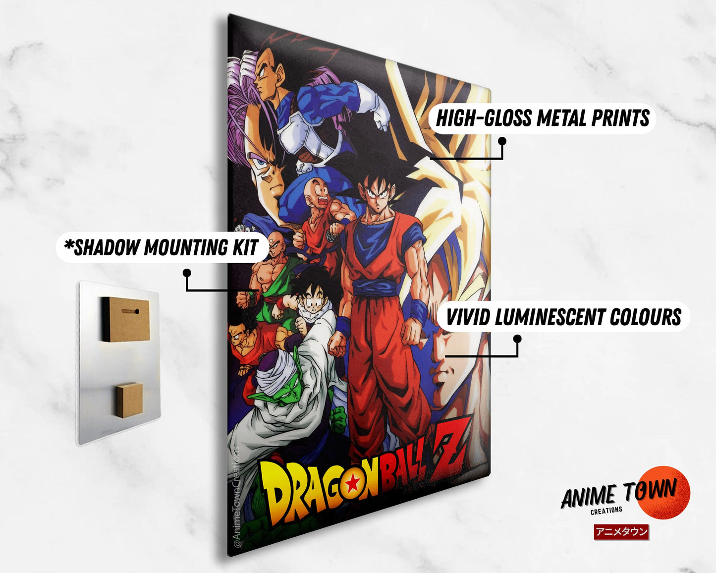 Anime Town Creations Metal Poster Dragon Ball Z 5" x 7" Home Goods - Anime Dragon Ball Metal Poster
