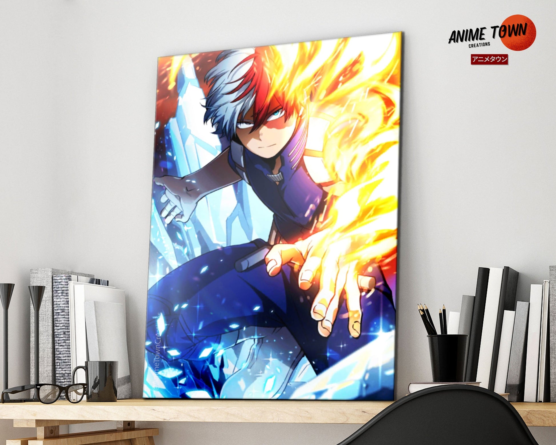 Anime Town Creations Metal Poster My Hero Academia Shoto Todoroki 11" x 17" Home Goods - Anime My Hero Academia Metal Poster