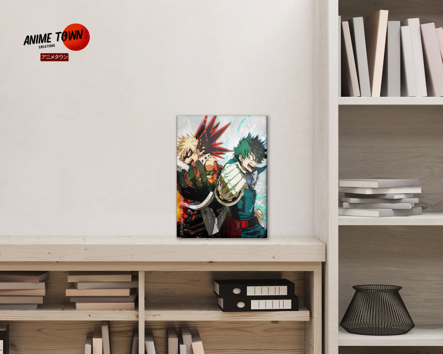 Anime Town Creations Metal Poster My Hero Academic Bakugo vs Midoriya 24" x 36" Home Goods - Anime My Hero Academia Metal Poster