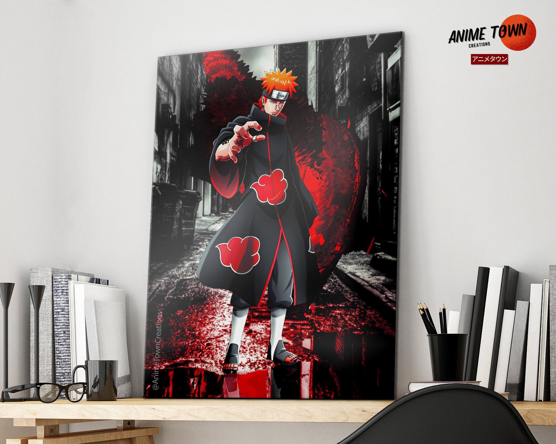 Anime Town Creations Metal Poster Naruto Akatsuki Pain 11" x 17" Home Goods - Anime Naruto Metal Poster
