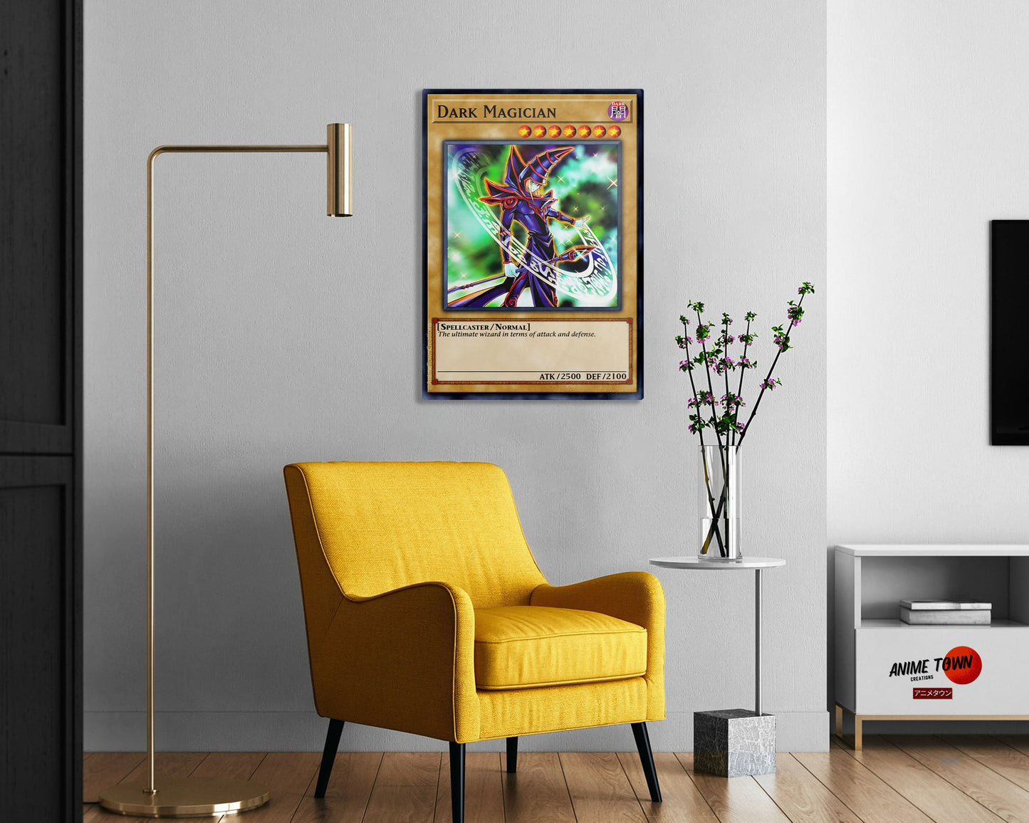 Anime Town Creations Metal Poster Yugioh Dark Magician 1st Edition Card 24" x 36" Home Goods - Anime Yu-Gi-Oh Metal Poster