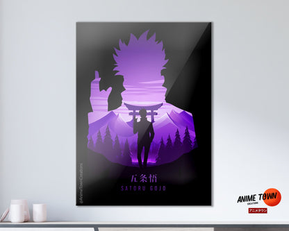 Anime Town Creations Metal Poster Jujutsu Kaisen Satoru Gojo Minimalist 11" x 17" Home Goods - Anime Jujutsu Kaisen Metal Poster