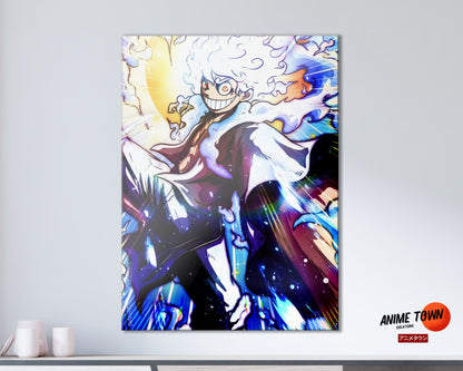 Anime Town Creations Metal Poster One Piece Luffy Gear 5 Release 11" x 17" Home Goods - Anime One Piece Metal Poster